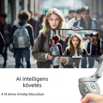 M01 kézi háromtengelyes mobiltelefon-stabilizátor intelligens arckövetéssel, 320° panoráma/tilt, nettó tömeg 378 g