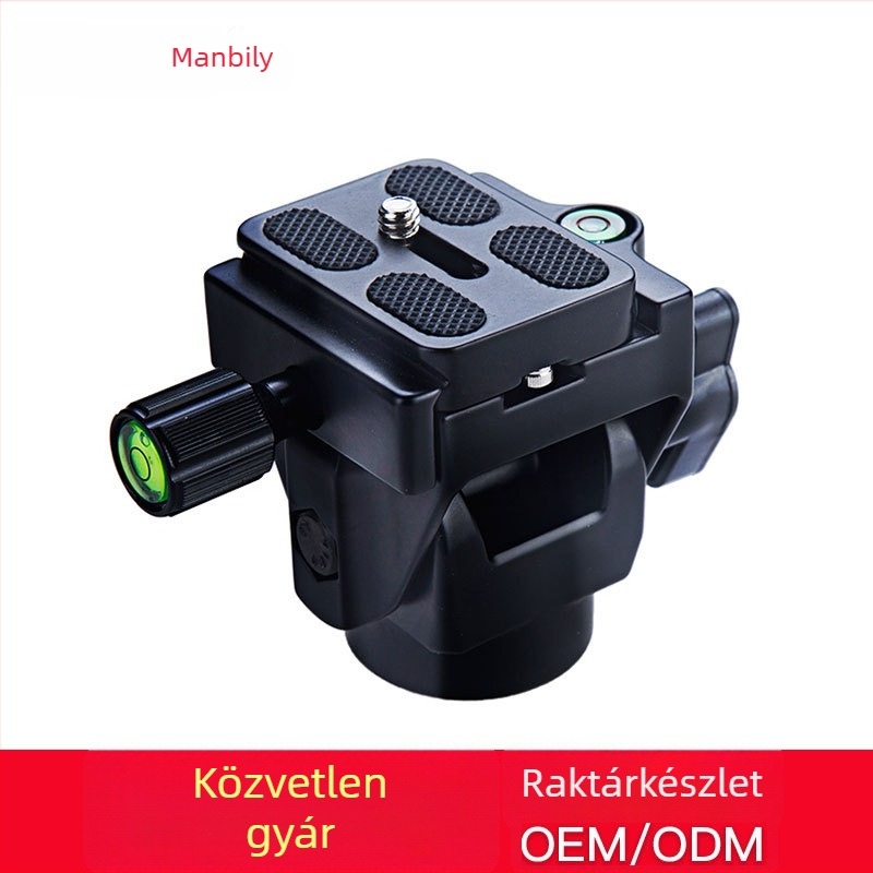 Manbily M-12 PTZ tripod 2D Pan-Tilt fejével és panorámas tartóval | alumíniumötvözet, teher 2–5 kg, gyorskioldó lemez tartozék