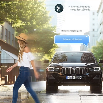 Tükrös parkolóradarral mikrohullámú szenzorral, modell M10-4G pozicionáló, 12V tápegység, detektálási távolság 15 m, GPS pontosság 5 m