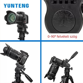 Yunteng VCT-850 hidraulikus panoráma/tilt állvány gyorskioldó fejrészével, alumínium ötvözet, teherbírás 2–5 kg, SLR, DV és tükröző nélküli kamerákhoz