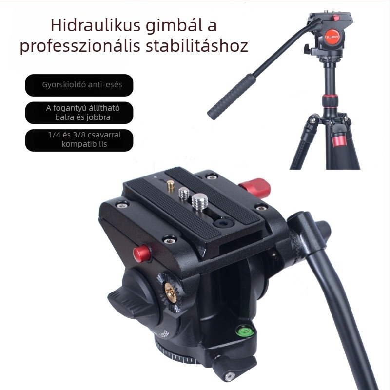 Kameraállvány hidraulikus panoráls gimbállal és golyófejjel, alumínium ötvözet, 160 g, univerzális használat