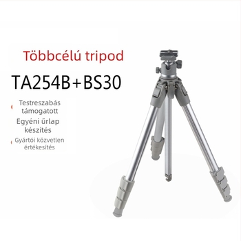 Trípód alumínium ötvözetből, gömbfejes fej, 5 részes, teherbírás 5 kg, gyorskioldó lemez