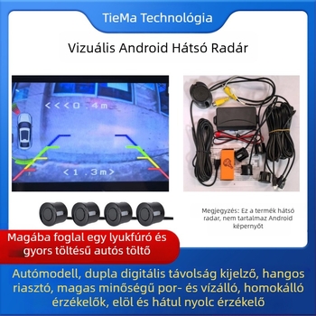 Látványos tolató radar, vd3, 8 érzékelő, 0,2–2,5 m érzékelési tartomány, hangos riasztás, autó kijelző