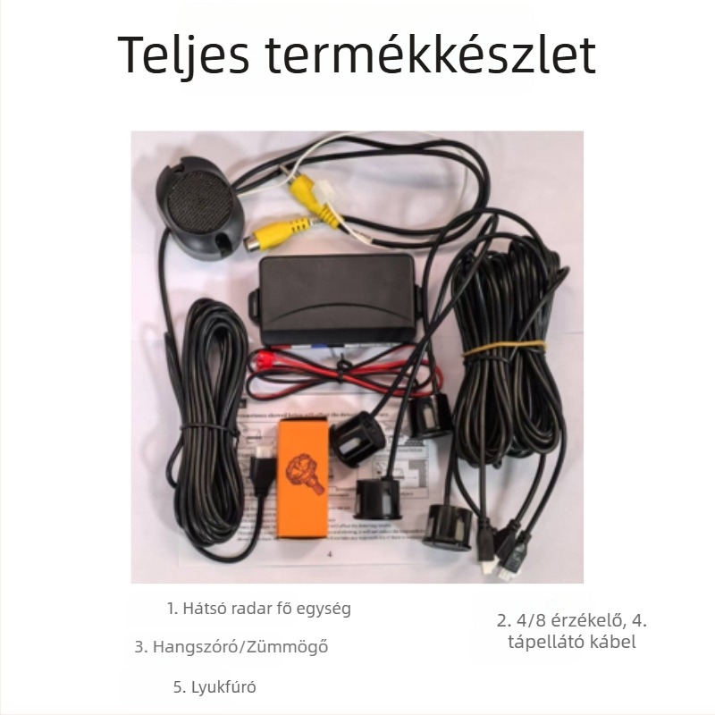 Látványos tolató radar, vd3, 8 érzékelő, 0,2–2,5 m érzékelési tartomány, hangos riasztás, autó kijelző
