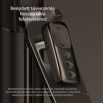AI arc felismerő követő mobiltelefon tripod, 360° pan-tilt, alumíniumötvözet, 630 g, univerzális