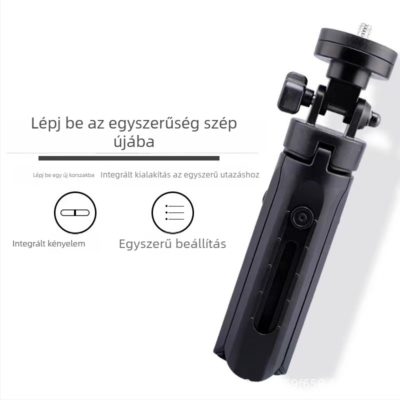 Teleszkópos asztali telefon tartó tripod, 360° forgás, 122 g súly, műanyag kivitel