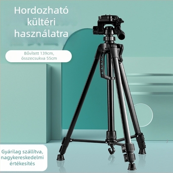 3520 Alumíniumötvözetből készült könnyű állvány digitális kamerához, 3 részes lábakkal, 3D fej, gyorskioldó lemez, maximális terhelhetőség 6–10 kg