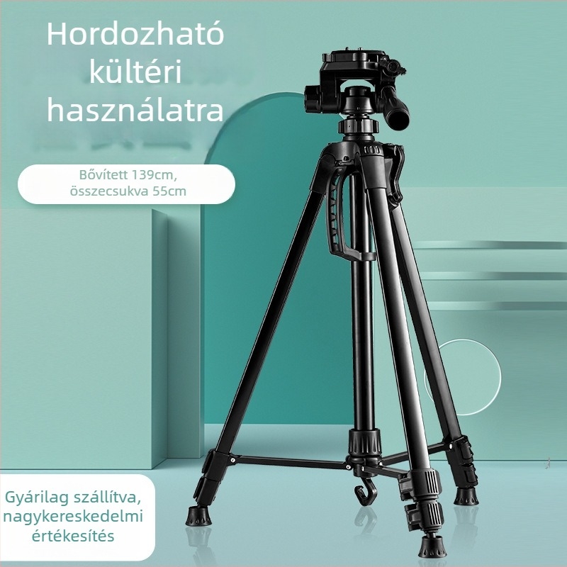 3520 Alumíniumötvözetből készült könnyű állvány digitális kamerához, 3 részes lábakkal, 3D fej, gyorskioldó lemez, maximális terhelhetőség 6–10 kg