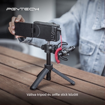 PGYTECH Kameratartó állvány telefonhoz, 4 szakaszos, alumínium ötvözet, gömbpan-tilt fej, teherbírás 2 kg-ig, modell P-GM-217