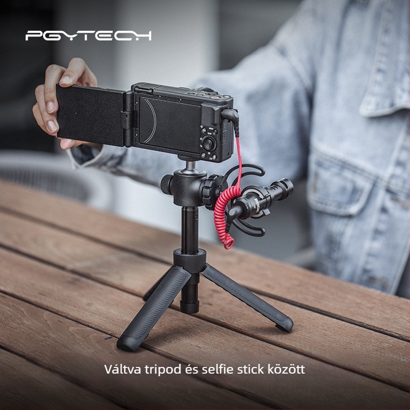 PGYTECH Kameratartó állvány telefonhoz, 4 szakaszos, alumínium ötvözet, gömbpan-tilt fej, teherbírás 2 kg-ig, modell P-GM-217