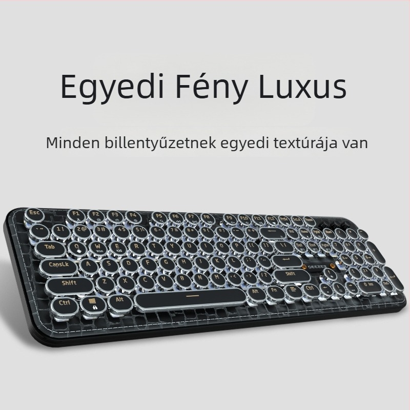 Zöld kapcsolós mechanikus billentyűzet, >98 gomb, három üzemmódú csatlakozás (kábeles, vezeték nélküli és Bluetooth), egyszínű háttérvilágítás