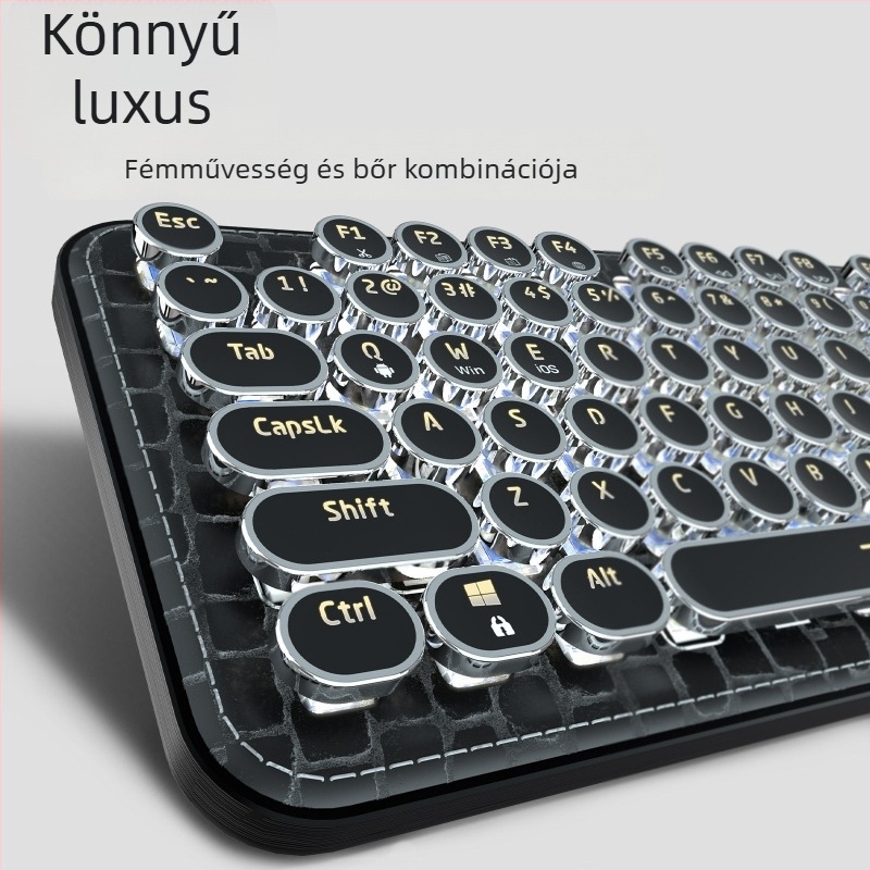Zöld kapcsolós mechanikus billentyűzet, >98 gomb, három üzemmódú csatlakozás (kábeles, vezeték nélküli és Bluetooth), egyszínű háttérvilágítás