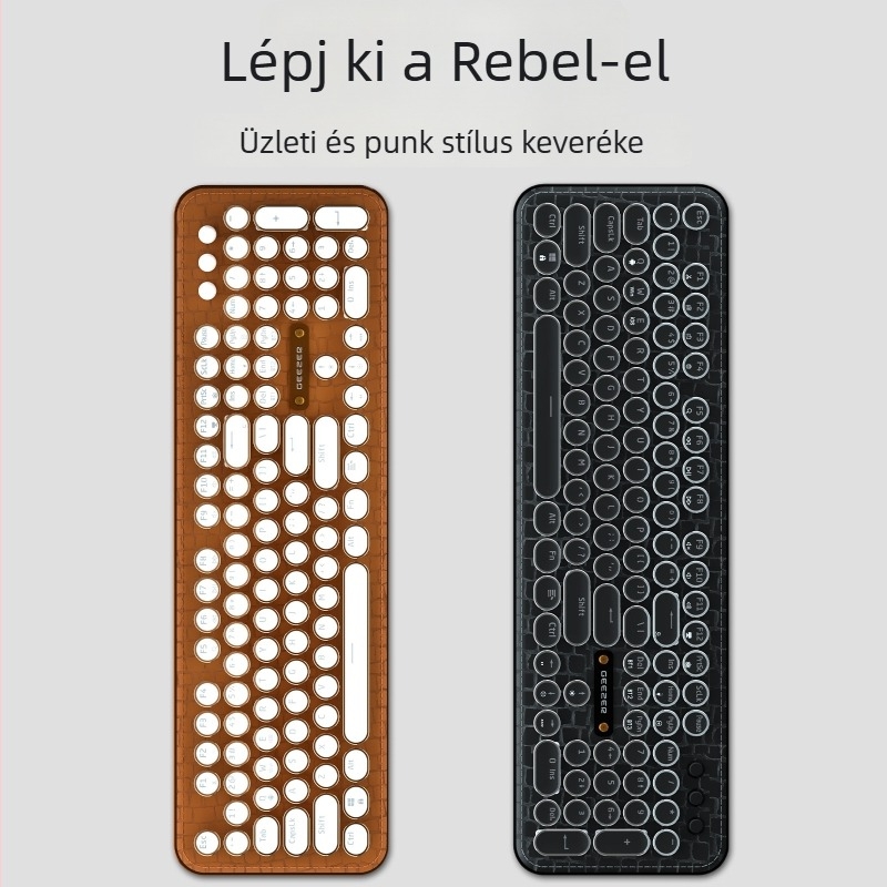Zöld kapcsolós mechanikus billentyűzet, >98 gomb, három üzemmódú csatlakozás (kábeles, vezeték nélküli és Bluetooth), egyszínű háttérvilágítás