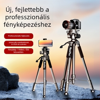 NP-8850 SLR kamera 3D gimbal fejű állvány, alumínium ötvözet, 4 rész, teherbírás 6–10 kg, gyorskioldó lemez