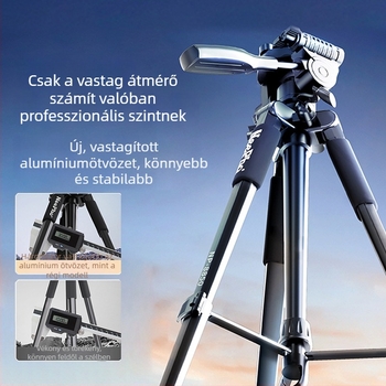 NP-8850 SLR kamera 3D gimbal fejű állvány, alumínium ötvözet, 4 rész, teherbírás 6–10 kg, gyorskioldó lemez