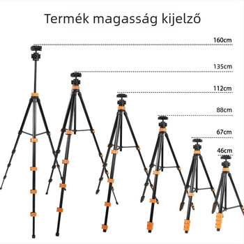 Gömbfejes állvány mobiltelefonhoz és kompakt fényképezőgépekhez – 5 részre osztható, alumínium-ABS anyag, teherbírás 2 kg, gyorskioldó lemez