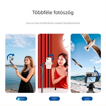 Gimbal fej állványhoz – alumínium ötvözet, 360° vízszintes forgás, 90° függőleges forgás, tekerőgombos rögzítés, tömeg 69 g