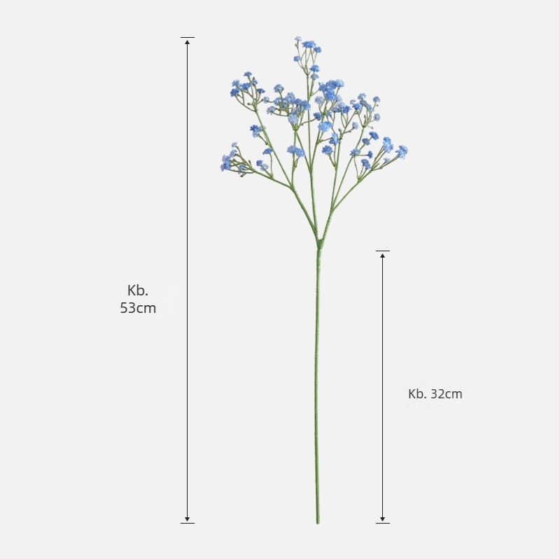 Mesterséges Gypsophila ág, Starry Sky stílus, egyágú, puha ragasztóanyag, reliefes felület, injekciós formázás