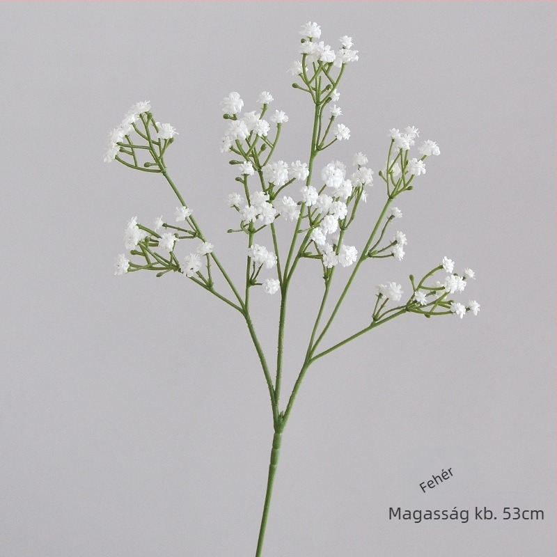 Mesterséges Gypsophila ág, Starry Sky stílus, egyágú, puha ragasztóanyag, reliefes felület, injekciós formázás