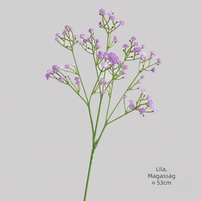 Mesterséges Gypsophila ág, Starry Sky stílus, egyágú, puha ragasztóanyag, reliefes felület, injekciós formázás