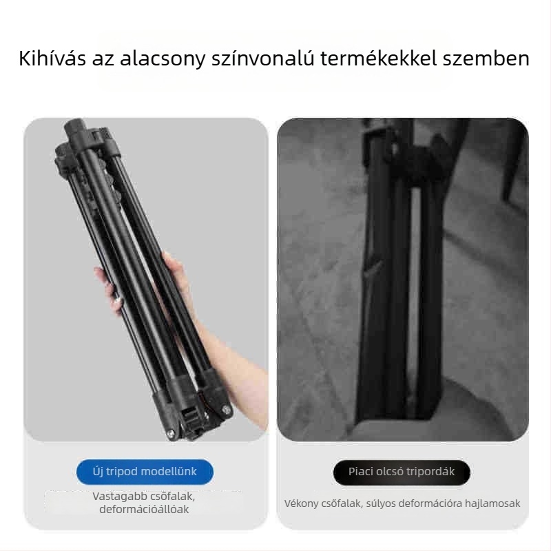 Yunteng 5228 Fotózásra szánt alumínium ötvözetből készült anti-összecsukható állvány, adapterfej, teherbírás 2-5 kg