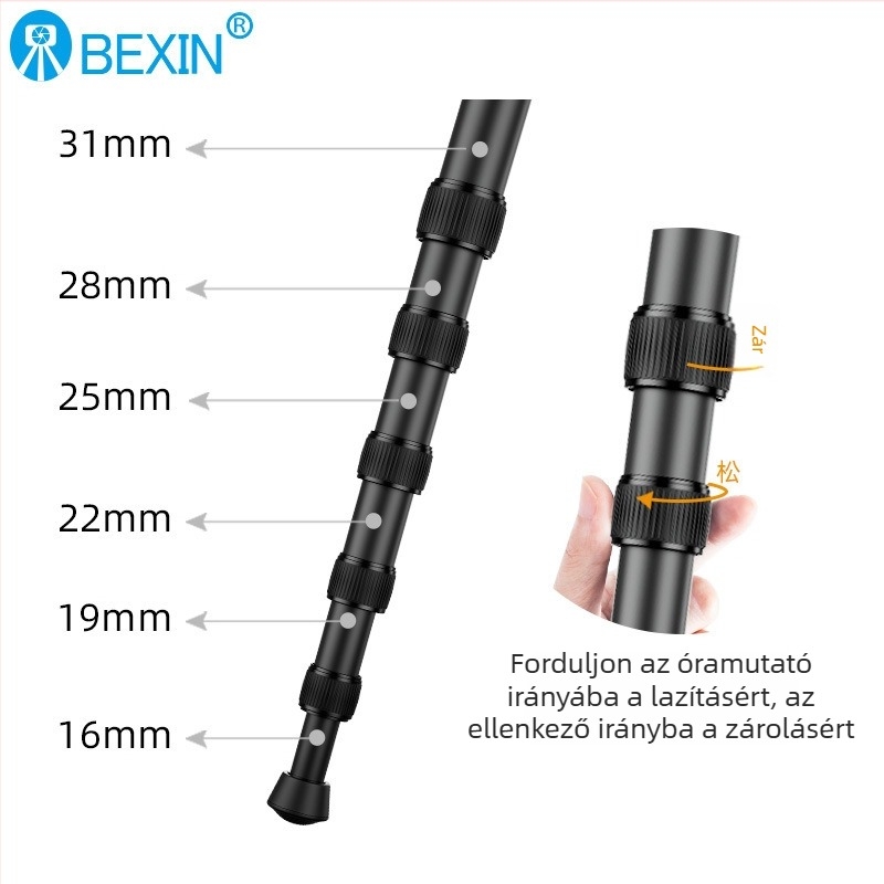 Monopod P306A a BEXIN-től, alumíniumötvözet, teherbírás 6-10 kg