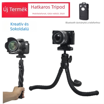 Yunteng 3286 octopus tripod gömbfejű pan-tilt, teherbírás 1 kg, távirányító a csomagban