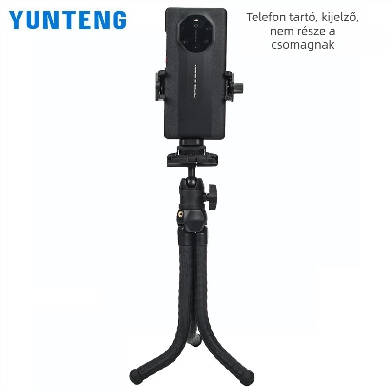 Yunteng 3286 octopus tripod gömbfejű pan-tilt, teherbírás 1 kg, távirányító a csomagban