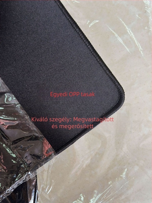 Gyári készleten lévő extrán nagy, vastag élű gumírozott egérpad, fekete, logó nélküli
