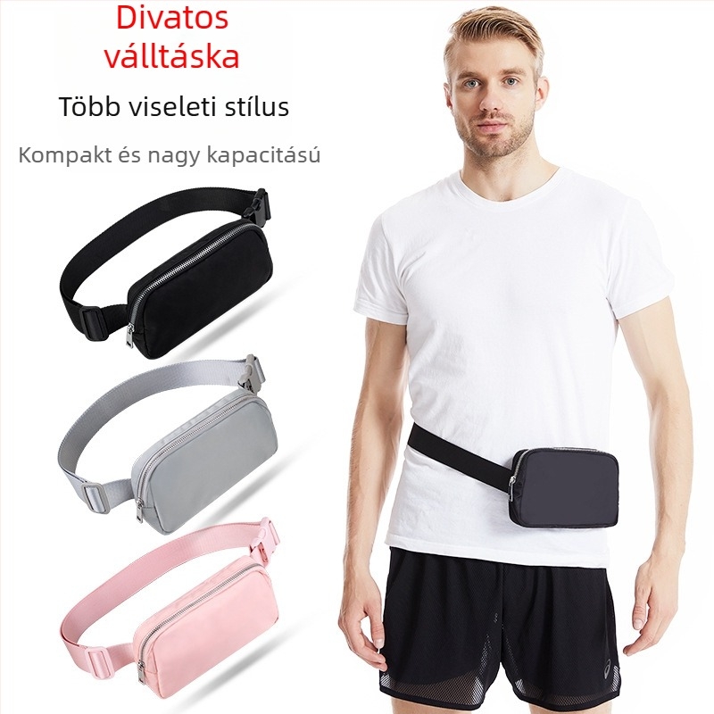 Nylon keresztpántos táska, utcai stílus, cipzáras zárás, belső zseb, poliészter bélés