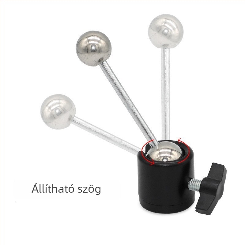 Fémes dupla gömbfejes mobiltelefon-tripod, 360° pan/tilt, 1/4"-os menetes csavar, élő közvetítéshez