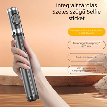 DP08 Szelfi pálca tripod, alumínium ötvözet test, Bluetooth távirányító, képstabilizálás, kinyitható, hordozható élő közvetítéshez