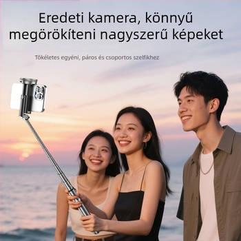 DP08 Szelfi pálca tripod, alumínium ötvözet test, Bluetooth távirányító, képstabilizálás, kinyitható, hordozható élő közvetítéshez