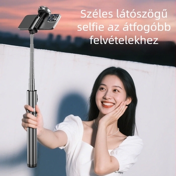 DP08 Szelfi pálca tripod, alumínium ötvözet test, Bluetooth távirányító, képstabilizálás, kinyitható, hordozható élő közvetítéshez