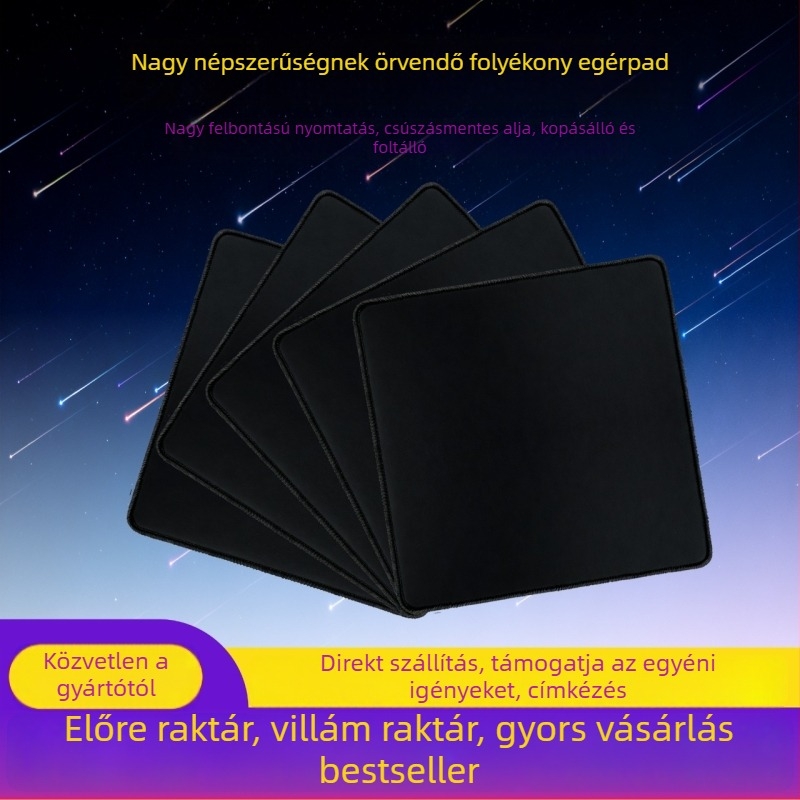 Nagy gumírozott asztali egérpad éles záró éllel – esport és irodai használatra, egyoldalas, logó nyomtatás elérhető, OEM-kész
