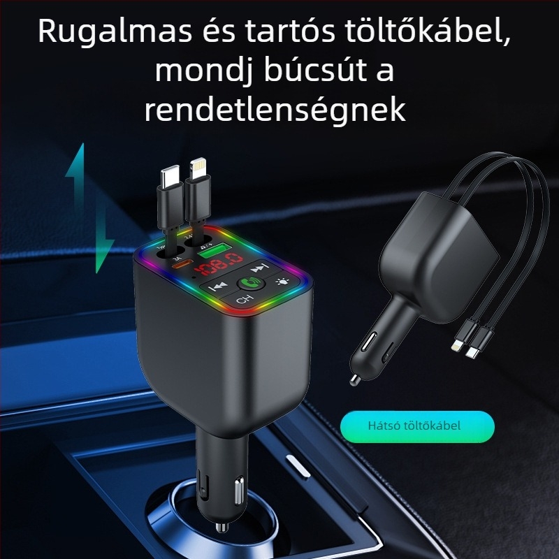 Bluetooth autó MP3 lejátszó vevőegység, modell Y3, OLED kijelző, FM rádió, 12V/24V tápegység