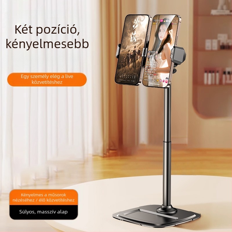 Asztali telefon-állvány kettős pozícióval és teleszkópos karral | ABS, alumíniumötvözet, szénacél