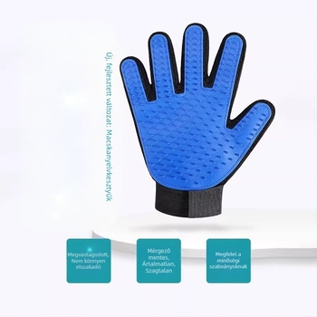 Macska- és kutyagondozó kesztyű, eltávolítja a laza szőrt, fürdetéshez alkalmas