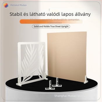 Mudao Műanyag sarokba illeszkedő függőleges T-alakú csat fotóháttér lemezhez, kiegészítő állítható alapú tartó 4.6–6 mm