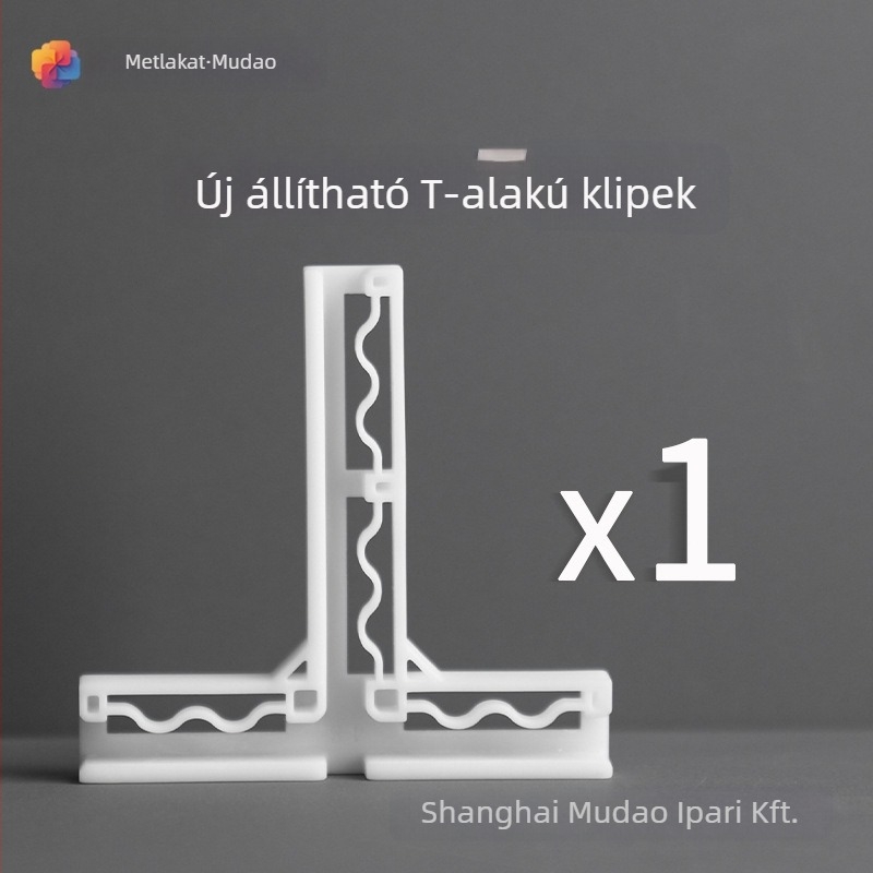 Mudao Műanyag sarokba illeszkedő függőleges T-alakú csat fotóháttér lemezhez, kiegészítő állítható alapú tartó 4.6–6 mm