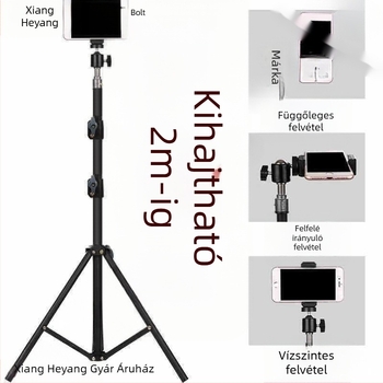 Mobiltelefon-tartó - multifunkcionális Bluetooth állvány élő közvetítésekhez, selfie-karral, asztali, éjjeliszekrény és padlóra alkalmas
