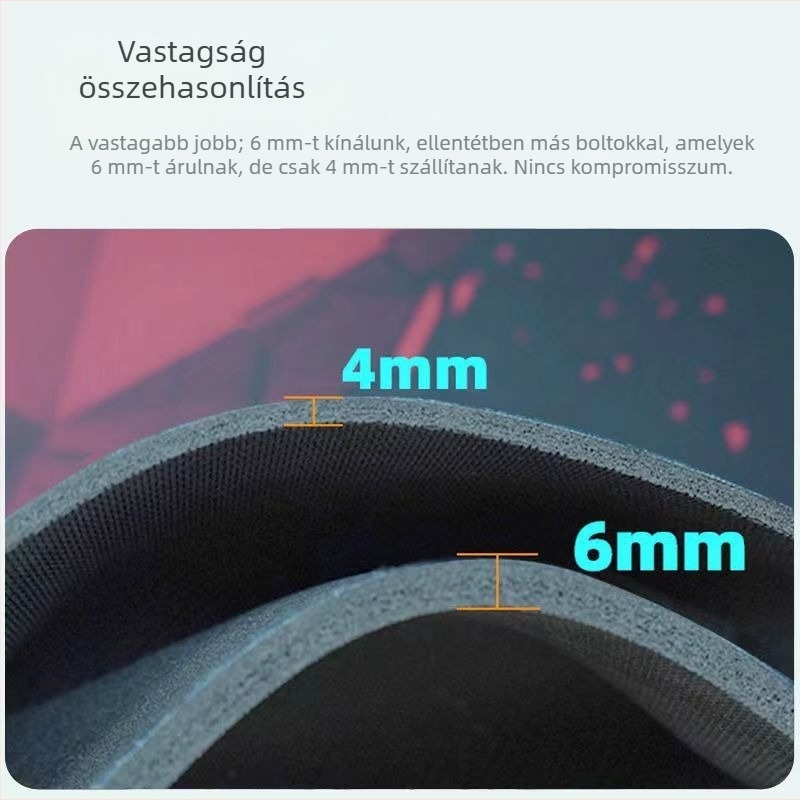 Nagy e-sport egérpad, sima felület, természetes gumi, csúszásmentes, méret 320 × 285 × 4 mm, egyoldalas, hőtranszfer nyomtatás, logó nyomtatás elérhető, testre szabható mintadarab alapján