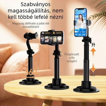Asztali telefonállvány élő közvetítéshez: forgatható, magasságban állítható, testreszabható