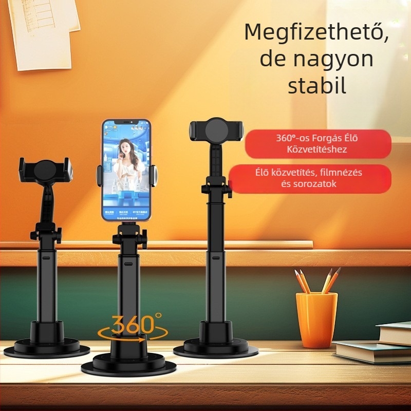 Asztali telefonállvány élő közvetítéshez: forgatható, magasságban állítható, testreszabható