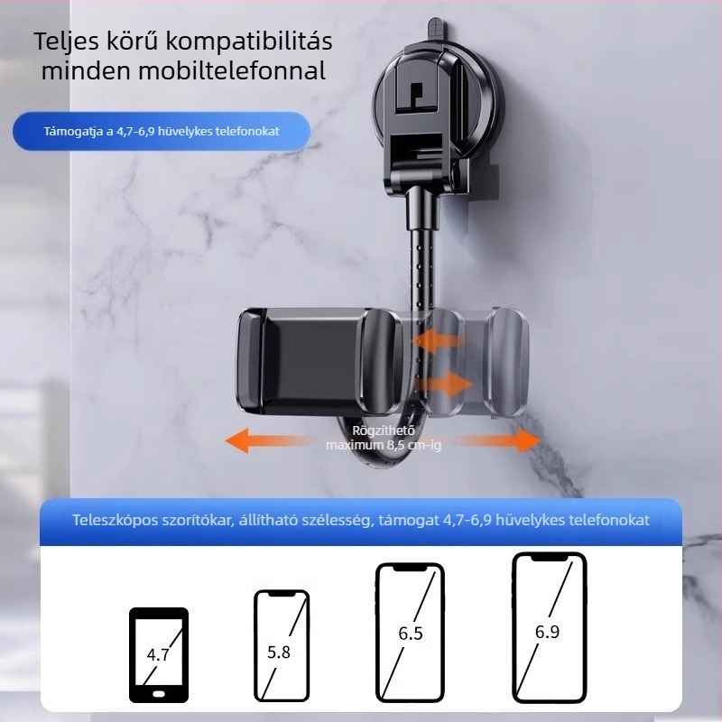 Telefon tartó tükörrel, univerzális modell, műanyag, hivatalosan engedélyezett magánmárka