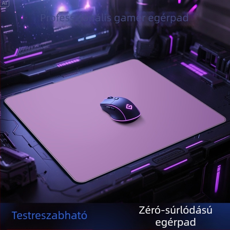 E-sport egérpad FPS játékokhoz, egyszeroldalas, vastagított gumíro-poliuretán Poron felület, kiegyensúlyozott kontroll, 490×420×4 mm