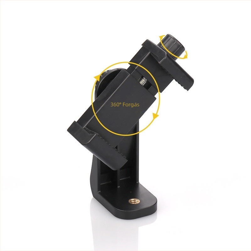 Forgatható mobiltárolóval ellátott tripod – horizontális/vertikális használat, univerzális livestream tartó, ABS+réz