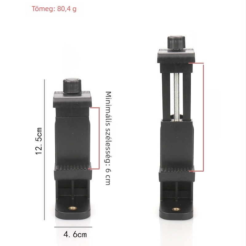 Forgatható mobiltárolóval ellátott tripod – horizontális/vertikális használat, univerzális livestream tartó, ABS+réz