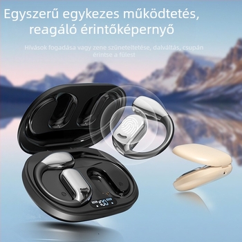 Bluetooth fülhallgató fülhorgot használó, vízálló, BT 5.4, 10 m hatótáv, 4–8 órás üzemidő, sztereó