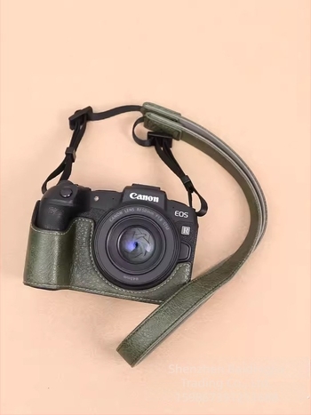 PU bőrből készült tükör nélküli kamera táska, clutch stílus, kopás- és ütésálló, Canon R8/RP kompatibilis